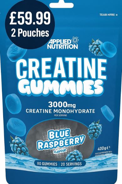 2 pouches of Applied Nutrition Creatine Gummies